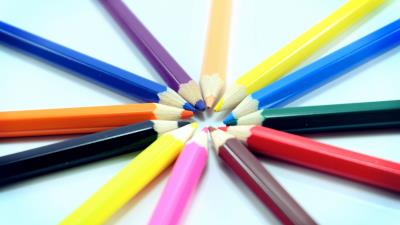 Colored pencils set sharpened 4k wallpaper