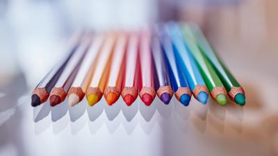 Colored pencils sharpened colorful 4k wallpaper