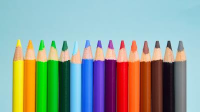 Colored pencils sharpened set image 4k wallpaper