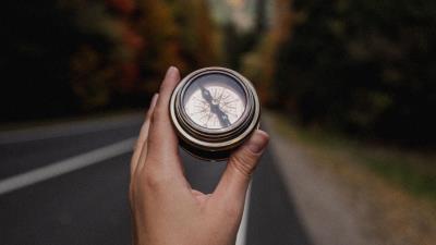 Compass hand fingers 4k wallpaper