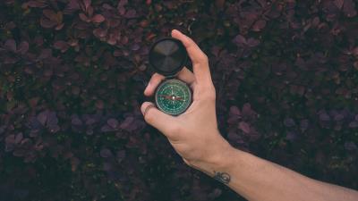 Compass hand map 4k wallpaper