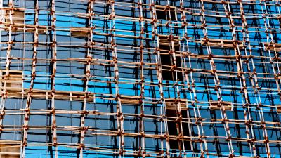 Construction glass mesh structure 4k wallpaper