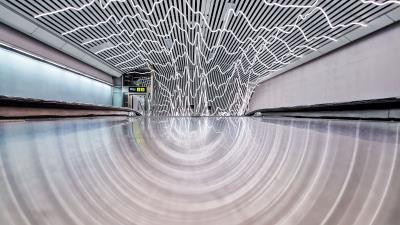 Corridor building interior 4k wallpaper