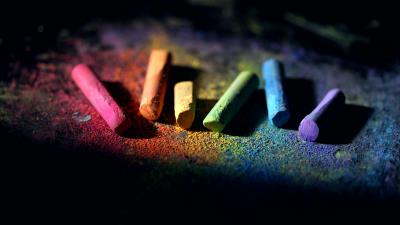 Crayons colorful paint 4k wallpaper