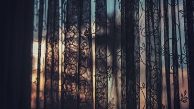 Curtain tulle dark 4k wallpaper