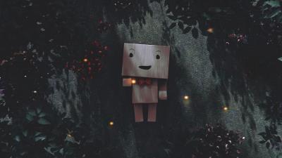 Danbo cardboard robot branches 4k wallpaper