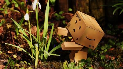 Danboard cardboard robot shadow 4k wallpaper