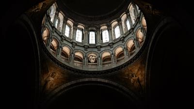 Dome bottom view architecture 4k wallpaper