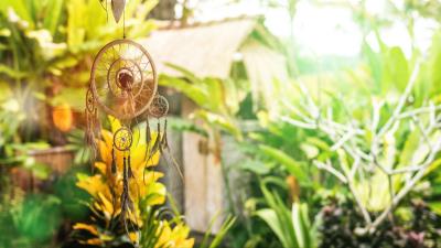 Dream catcher feathers weaving 4k wallpaper