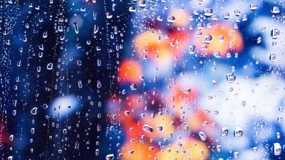 Drops blur glare 4k wallpaper