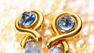 Earrings pearls gol 4k wallpaper