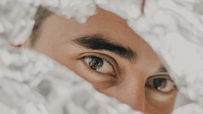 Eyes paper eyebrows 4k wallpaper