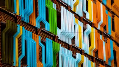 Facade building colorful 4k wallpaper
