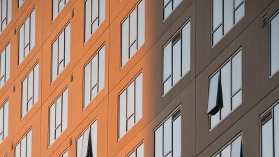 Facade windows building image 4k wallpaper