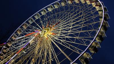 Ferris wheel amusement night 4k wallpaper