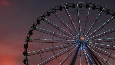 Ferris wheel attraction backlight 4k wallpaper
