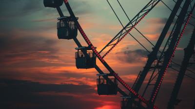 Ferris wheel attraction sky picture 4k wallpaper