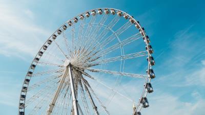 Ferris wheel attraction sky 4k wallpaper