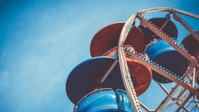 Ferris wheel cabin attraction sky 4k wallpaper