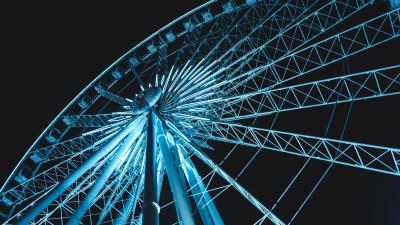 Ferris wheel night light 4k wallpaper