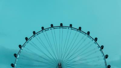 Ferris wheel sky blue 4k wallpaper