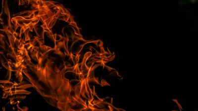 Fire flame dark background 4k wallpaper