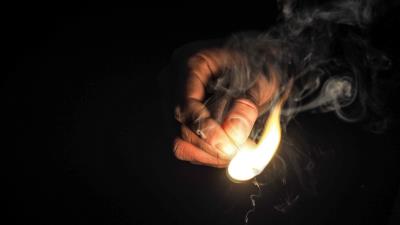 Fire hand match 4k wallpaper