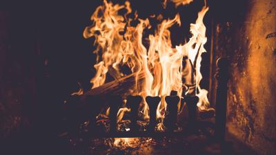 Fireplace fire firewood 4k wallpaper