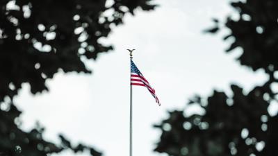 Flag usa building 4k wallpaper