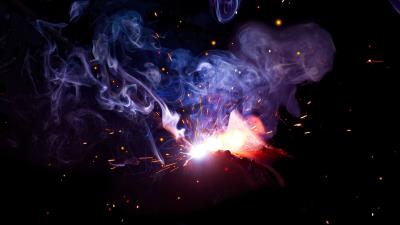 Flash sparks smoke 4k wallpaper