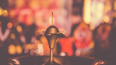 Fountain shape glare 4k wallpaper