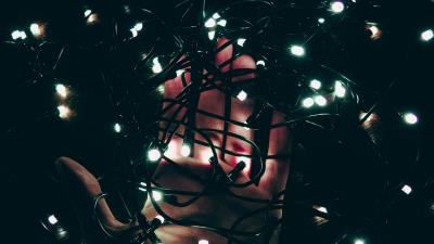 Garland hand light dark 4k wallpaper