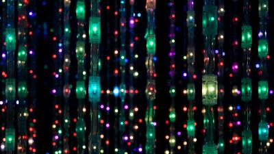 Garland light bulbs glare 4k wallpaper