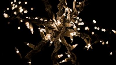 Garland light bulbs wires 4k wallpaper