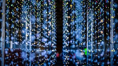 Garlands bulbs lights image 4k wallpaper