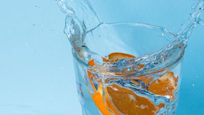 Glass orange water 4k wallpaper