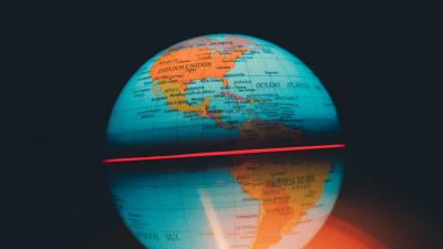 Globe backlight ball 4k wallpaper