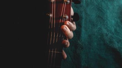 Guitar tattoo hand 4k wallpaper