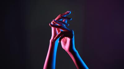 Hands fingers neon 4k wallpaper