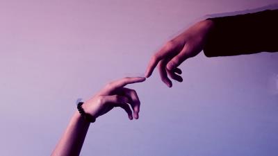 Hands fingers touch picture 4k wallpaper