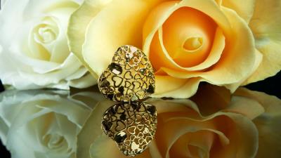 Heart rose reflectio 4k wallpaper