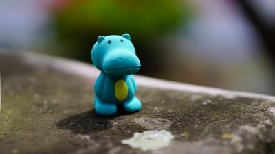 Hippopotamus toy figurine shadow 4k wallpaper