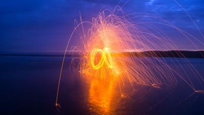 Infinity light art light 4k wallpaper