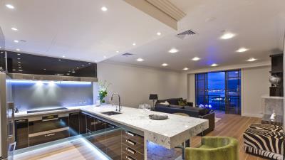 Interior design style town city apartment bathroom kitche 4k wallpaper