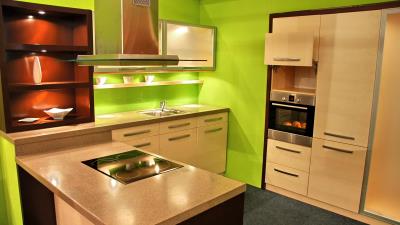 Kitchen interior eg furniture stov 4k wallpaper