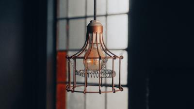 Lamp chandelier metal 4k wallpaper
