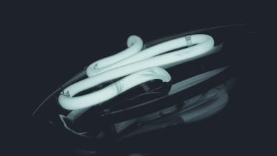 Lamp lighting spiral bw 4k wallpaper