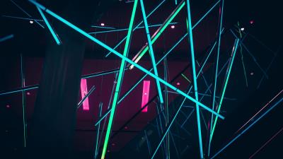 Lasers neon installation 4k wallpaper