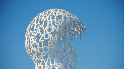 Letters sculpture shape 4k wallpaper