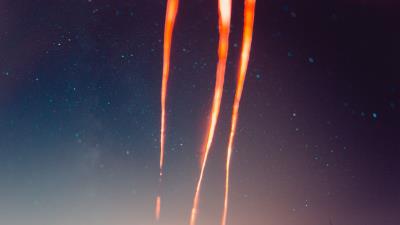 Lines light starry sky 4k wallpaper